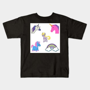 Unicorn  and Rainbow 5 pk Stickers Collection Kids T-Shirt
